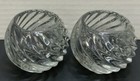 Set Of  2  Clear Glass Swirl Round Votive Tea Light Candle Holders Heavy