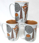 Fitz And Floyd Neiman Marcus Porcelain Mug Cup Set 3 Seashells Nautical Beach