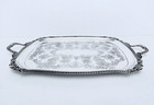 1925 Viners Sheffield Ornate   Gadroon Silver On Copper Chased Waiter Tray 24 