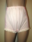 Custom Vintage Pink Candy Stripe Nylon Satin Panty Granny Wide Gusset Sz 9