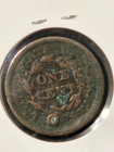 1854 Braided Hair  Large Cent  hole 