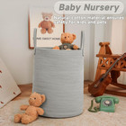Large Woven Laundry Basket Hamper 60l Cotton Rope Storage Bin For Blankets toys 