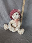 90 s Blossom Romantic Girl Teddy Bear Plush Pink Velvet Pink Rose   Feathers
