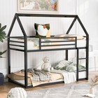 Bunk Bed Twin Over Twin Metal Kids Bedroom Loft Bed Frame With Built-in Ladder