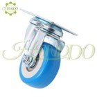24 Pack Caster Swivel Plate On Blue Polyurethane Wheels 2  Size Wheels No Brake