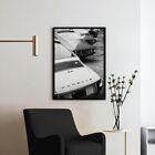 Porsche 911 Vintage White Parked Retro Classic Cars Wall Art Poster Print