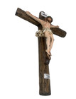 Wall Cross Jesus Christ 15  Crucifix Tronco Manto Blanco Crucifijo   New