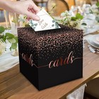 Black And Rose Gold Card Box For Party 8 7 Inch For Wedding Birthday Money