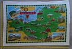 Vintage Linen Tea Towel Pictorial Map Of Somerset England