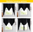 Blackout Window Treatment Pole Pocket Kitchen Tier Curtains- Tailored Scalloped