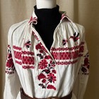 Vintage Hand Embroidered Ukrainian Cotton Vyshyvanka Folk Tunic Dress