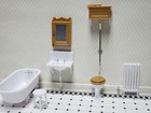 Dollhouse Chrysnbon Bathroom Kit Victorian Plastic 1 12 Bathtub Toilet Sink