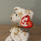     2004 Signature Bear      Ty Beanie Babies White Bear With Ty Signature  mwmt 