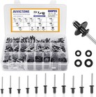 Pop Rivet Assortment Kit  Black Rivets 3 32 -3 16  11 Sizes With Washers  Alu   