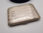 127g Sterling Silver Cigarette Case Elgin American Art Deco Stripe Shj Monogram