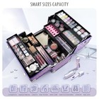  Makeup Train Case Makeup Case 12 6 Inch Large Cosmetic Box Organizer Purple