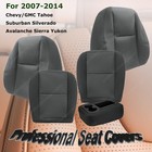 For Chevy Silverado 1500 2500hd 3500hd 2007-14 Top Bottom Cloth Seat Cover Black