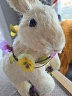 Sisal Straw 12  Tall Bunny Rabbit W  Flowers Easter Spring Home Decor Pier One