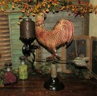 Primitive Metal 18  Farm Barn Rooster Chicken Vtg Style Weathervane As Is