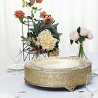 Gold 18  Wide Round Floral Embossed Cake Stand Cupcake Display Wedding Party