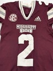 2021 Mississippi State Bulldogs Game Used   Worn Adidas Medium Football Jersey