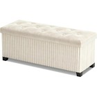 Velvet Ottoman Storage Bench Footrest Durable Entryway Seating Furniture New