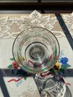 Arby s Holly And Berry Christmas Dessert Glass Gold Trim  2 33  Diameter