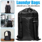 Extra Large Laundry Bag Backpack Heavy Duty Washing Clothes Drawstring 61x92 Cm