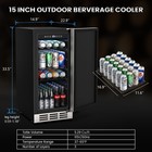 15  Outdoor Beverage Refrigerator   Weatherproof Stainless Steel Fridge 80 Cans