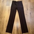 Vintage 70s Hubbard Pants Brown Polyester Usa Deadstock Nos New Mens 33 Unhemmed