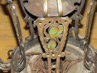 Vintage Art Nouveau Ornate Cast Iron Filigree 5 Light Chandelier Polychrome 
