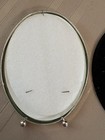Vintage Oval Silver Plated Picture Frame Ball Feet 5    X 7    Mirrored Estate