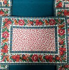 Vera Bradley Quilted Red   Blue Floral Placemats Set Of 7 18  X 12 75  Euc