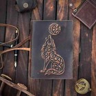 Wolf Leather Embossed Bound Writing Diary Vintage Leather Notebook For Many Uses