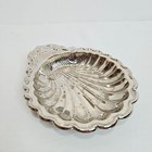 6  Vintage Silver-plated Scalloped Shell Dish Tray Ornate Border Hong Kong