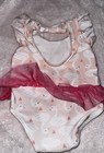 Sol Baby Girl Swimsuit One Piece 3-6 Months Pink Swans And Hearts Tutu