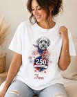 Personalized America 250 Dog Shirt  Patriotic Pet Portrait Tee Unisex T-shirt