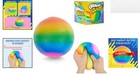 Jumbo 4  Rainbow Stress Ball - Giant Squishy Squeeze Toy For Anxiety Relief