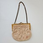 Vintage Beaded Evening Bag Metal Frame Small Purse Bridal Party Handbag