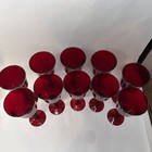 Ruby Handblown Glass Wine Goblets 8 5    Set Of 5