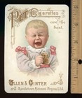 1880 s Allen   Ginter Pet Cigarettes Trade Card -small Child Crying 5-1 16  Tall