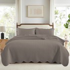 Quilted Embossed Bedspread King Size Reversible Ultra Soft Coverlet Bed Throw