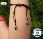 Kabbalah Bracelet Hamsa Hand Evil Eye Embroidered Black String Men women Judaica