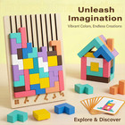 Wooden Stacking Puzzle  wooden Montessori Russian Blocks Puzzle -3d Stacking    