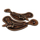 Spur Straps Men s Classic Cowboy 2 Tone Toole Leather German Silver Buckles