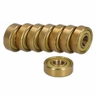 8pk Gold Precision Skateboard Bearings Abec 7 Low Friction   Maintenance Free