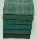 Hand Dyed Rug Hooking Wool Mill-dyed    lagoon Blue   6-pc  Collection 