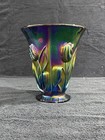 Fenton  Vase  Amethyst Carnival Glass   tulip  Pattern 