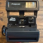 Vintage Polaroid One Step 600 Instant Film Camera W  Strap Papers Box - Untested