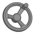 Jergens Part 22302 Aluminum Angular 3-spoked Handhweel  8  Diam  2  Hub